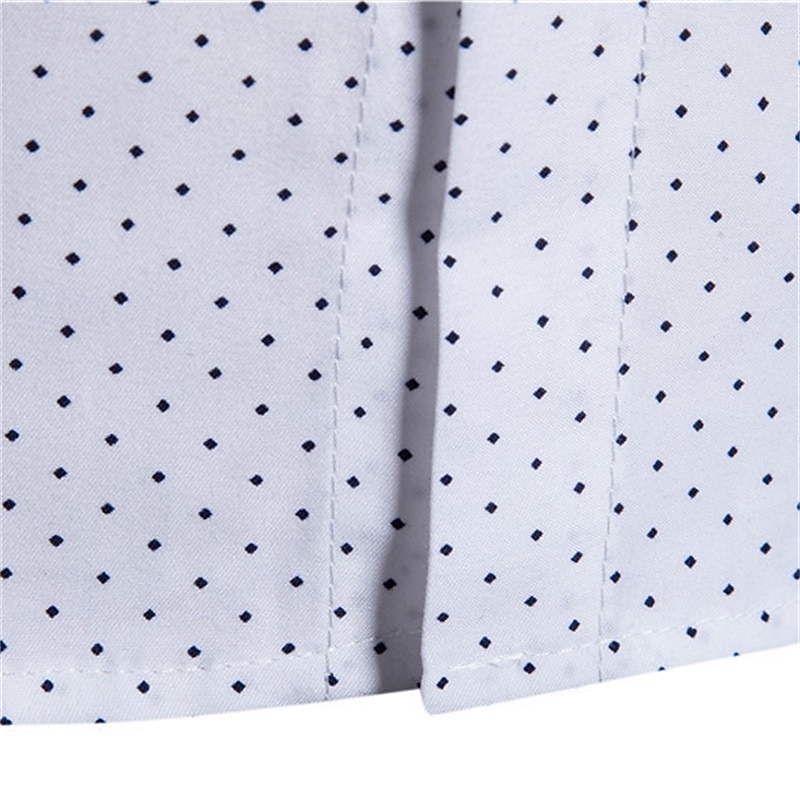 Herren Hemd Sommerhemd Freizeithemd Strandhemd Knopfhemd Weiß Marineblau Langarm Punkte Revers Urlaub Hawaiianisch Button-Down Bekleidung Polyester Mode Lässig Bequem 2025 - $32.99 –P7
