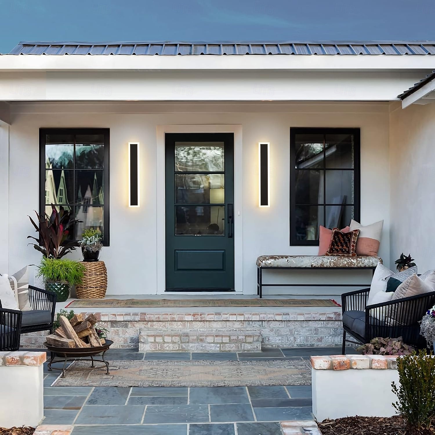 Luminária de parede moderna com plugue, à prova d'água, de 30 a 120 cm, em acrílico preto fosco, com LED, para uso externo, cabo de 1,5 m com plugue e abertura para instalação interna. Ideal para sala de estar, banheiro, maquiagem e corredor. de 2026 por $91.99 –P4