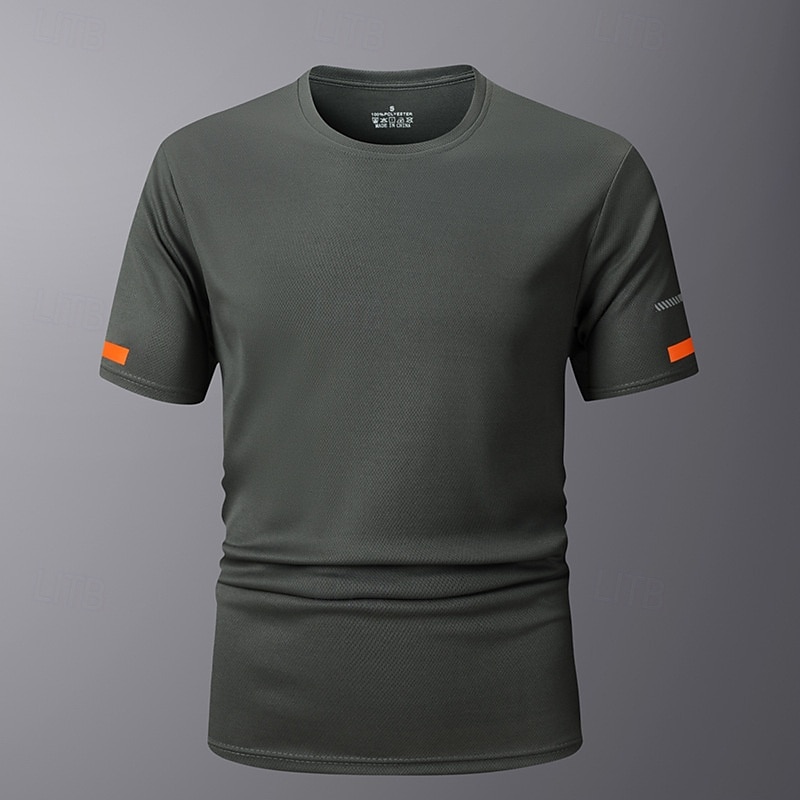 Men's Sport T Shirt Quick Dry  Tee Crew Neck Summer Solid Color Plain Short Sleeves Sports & Outdoors Casual Basic Fitness Casual Daily Dark Grey White Black Top Tee for Men 2025 - $8.99 –P4