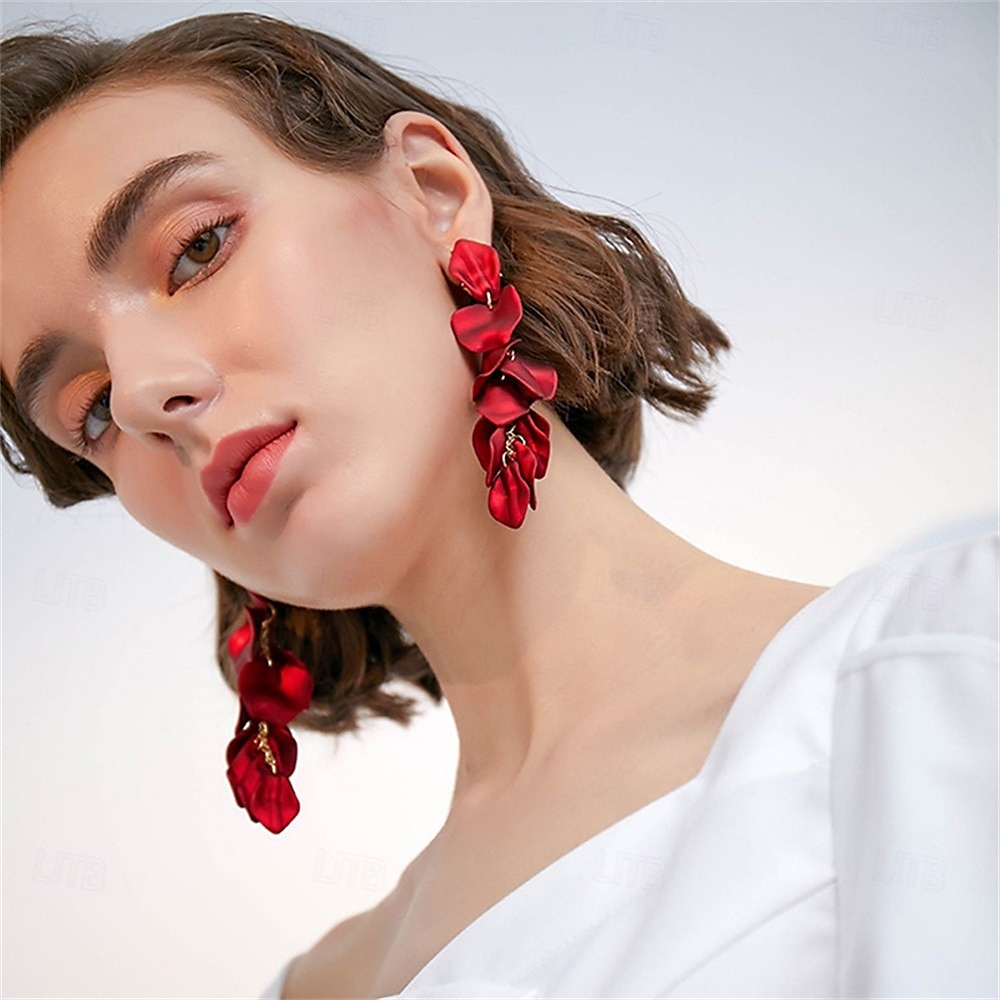 Créoles Vintage Style Classique Fleurs Boucles d'Oreilles Mode Vintage Bijoux Blanc  Jaune  Rouge Pour Fête de Mariage Vacances 1 Paire de 2025 ? $19.99 –P4