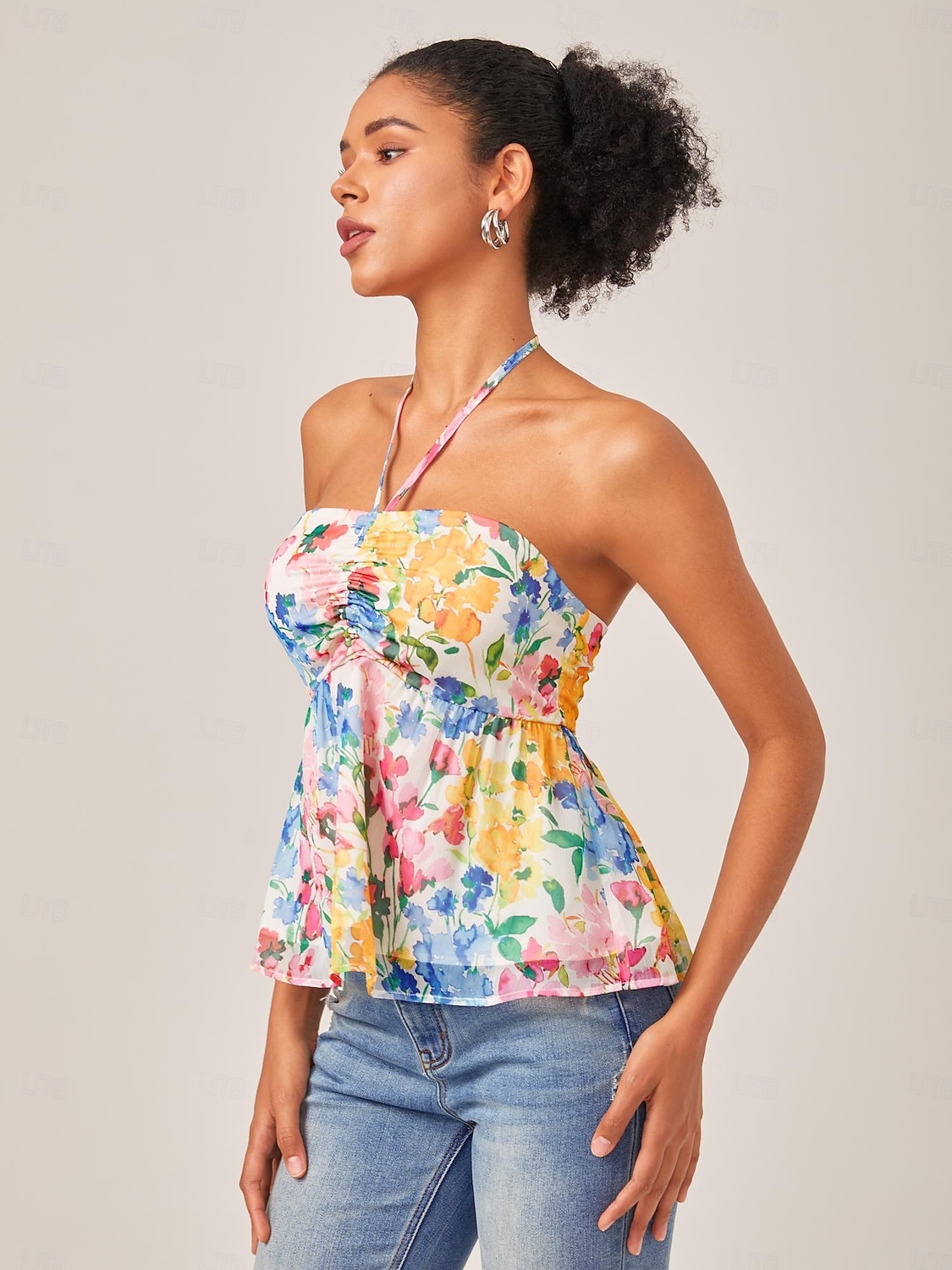 bloemenprint halter tanktop 2025 - $52.99 –P4