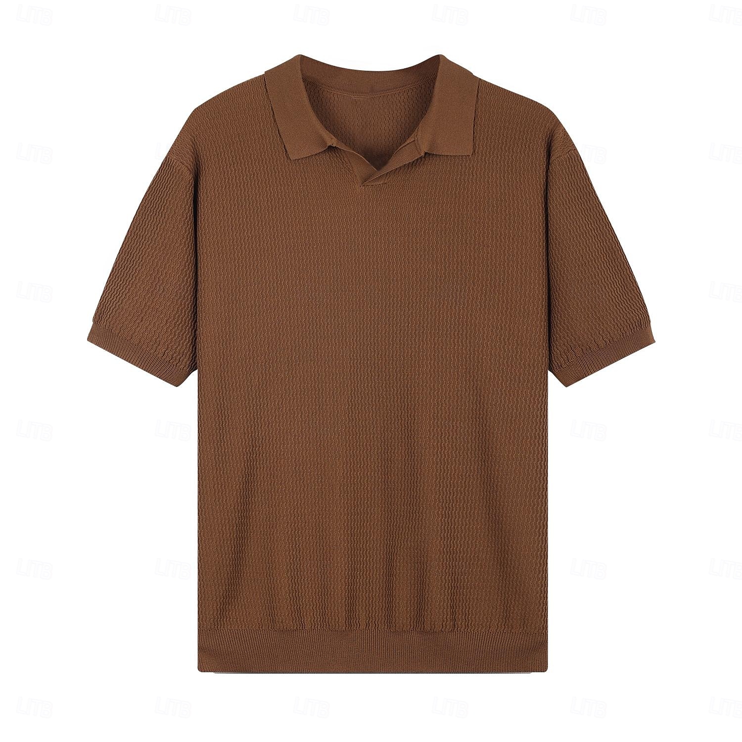 Herren Polo Strick-Polopullover Geschäft Lässig V Ausschnitt Kurzarm Formell Linien / Wellen Neuheit Sommer Ganzjahres Schwarz Weiß Armeegrün Beige Kaffee Polo 2025 - $27.99 –P18