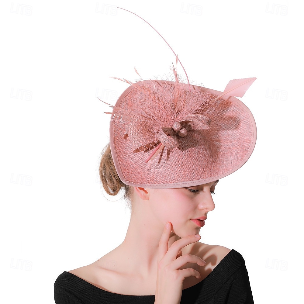 Kopfstück Federn Sinamay Hochzeit Abendgesellschaft Elegant Hochzeit Mit Feder Kopfschmuck Kopfbedeckung 2025 - $30.99 –P3