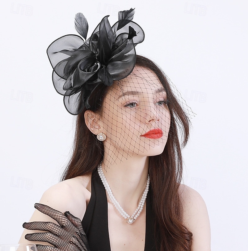 Tocados Plumas Boda Fiesta de Noche Elegante Boda Con Pluma Celada Sombreros 2025 - $17.49 –P12