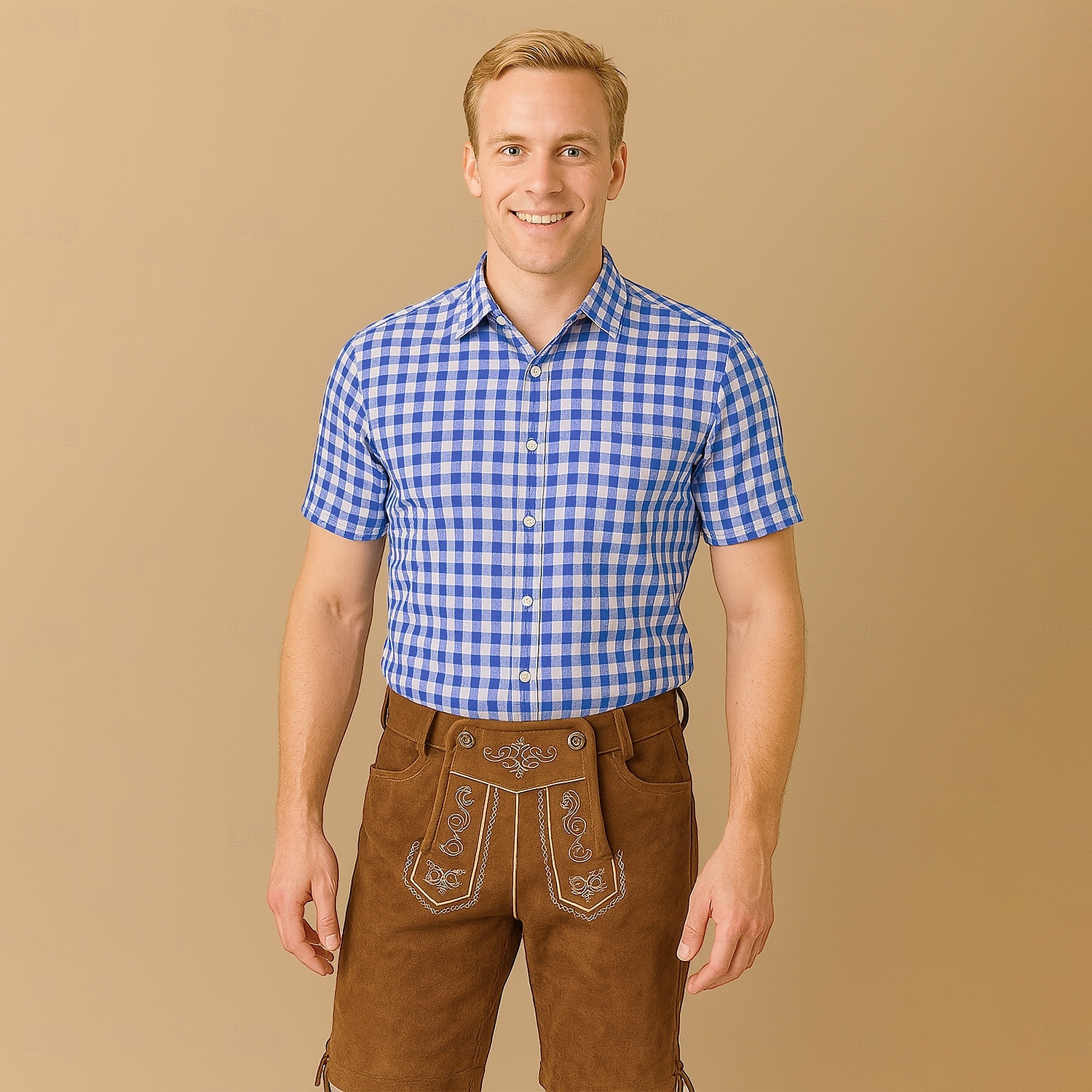 Oktoberfest Hemd Gingham overhemd Beiers Duits München Weiden Voor heren Doek in traditionele stijl 2025 - $32.99 –P9