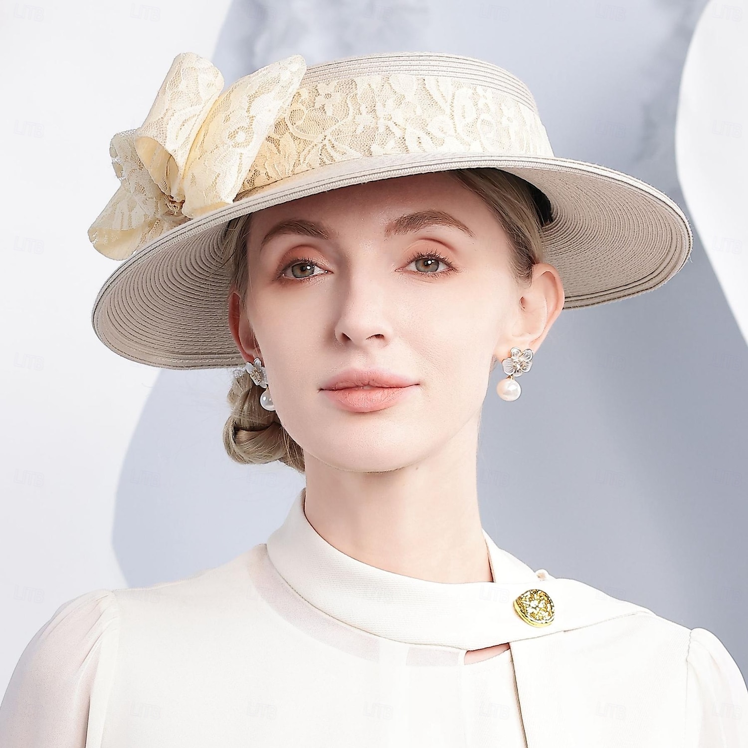 pălării melon din fibră / pălărie cloș pălărie de găleată pălărie de paie nuntă ceai nuntă elegantă cu bowknot căciulă pentru cap 2025 - $42.99 –P6