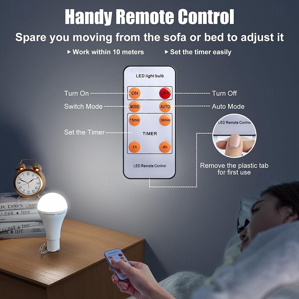 2 шт. 9 Вт портативный зарядный шаровой плафон для освещения кемпинга аварийный светильник с дистанционным управлением для освещения походной палатки 2026 - $29.99 –P14