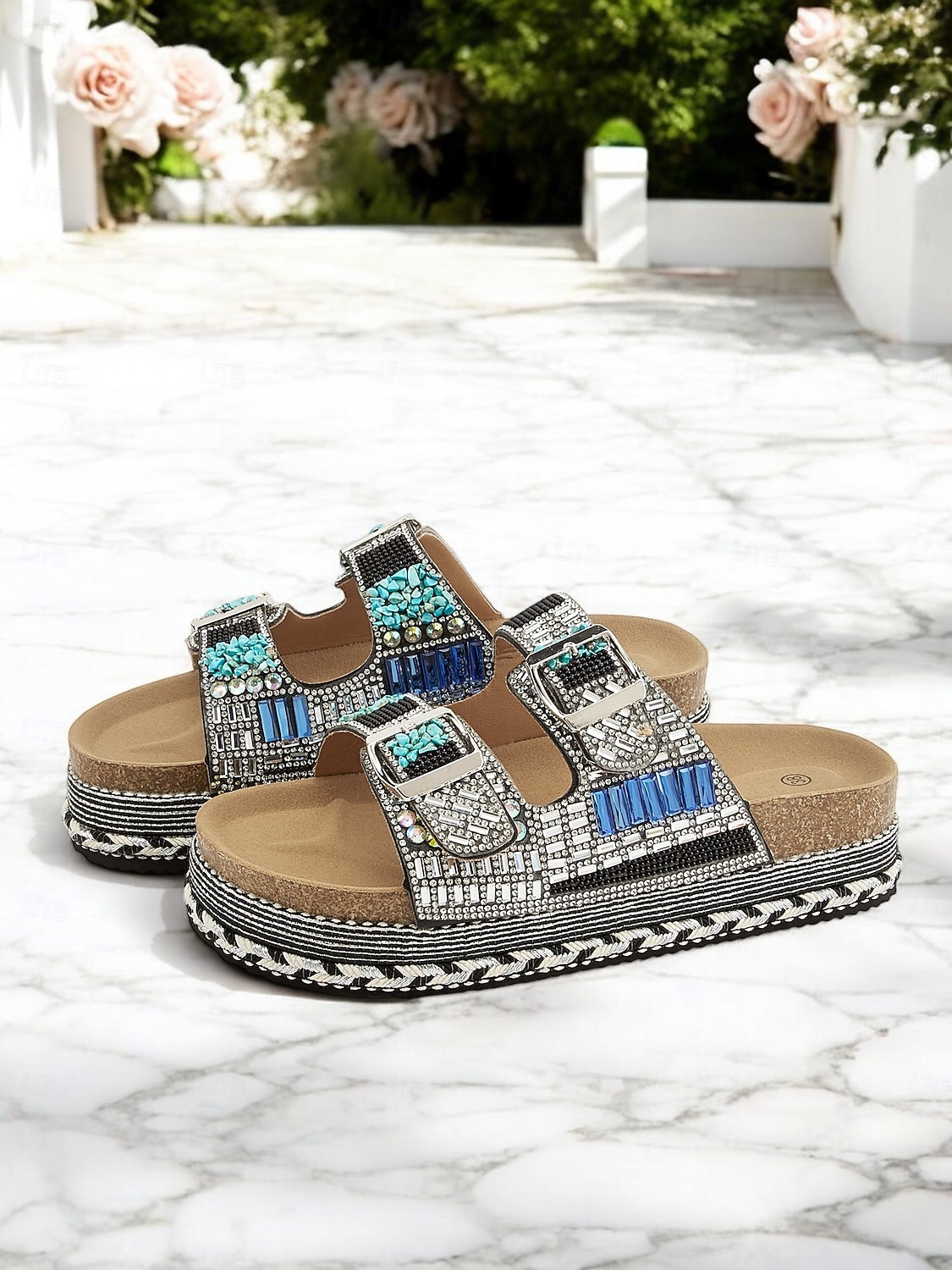 Sandales à plateforme perlées pour femmes – sandales à enfiler de style bohème pour la plage, les festivals et les sorties décontractées de 2026 ? $42.99 –P3