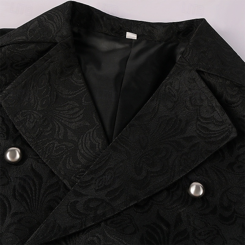 Punk og gotisk Victoriansk Steampunk سترة vest Prins Vampyrer Dobbeltkneppet Jacquardvevnad Herre Royal Halloween Karneval Ytelse LARP Ren Faire Voksne Vest Alle årstider 2025 - $36.99 –P7