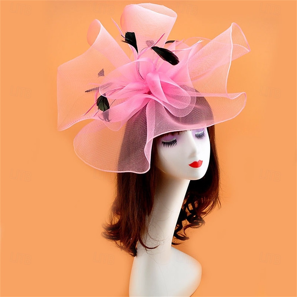 Coiffe Tulle Chapeau Fedora Mariage Anniversaire Soirée Fête du thé Course de Chevaux Élégant ancien Mignon Avec Plume Casque Couvre-chef de 2025 ? $19.99 –P16