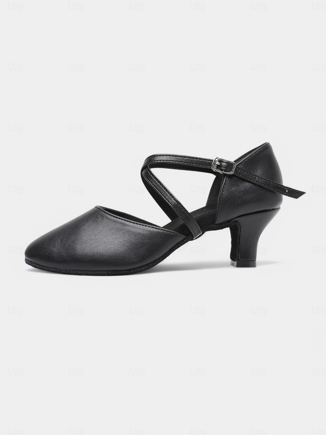 Schwarze Latein-Tanzschuhe für Damen mit gekreuzten Riemen und geschlossener Spitze und niedrigem Absatz – bequeme Performance-Ballsaalschuhe für Anfänger und Gesellschaftstänzer 2025 - $34.99 –P4