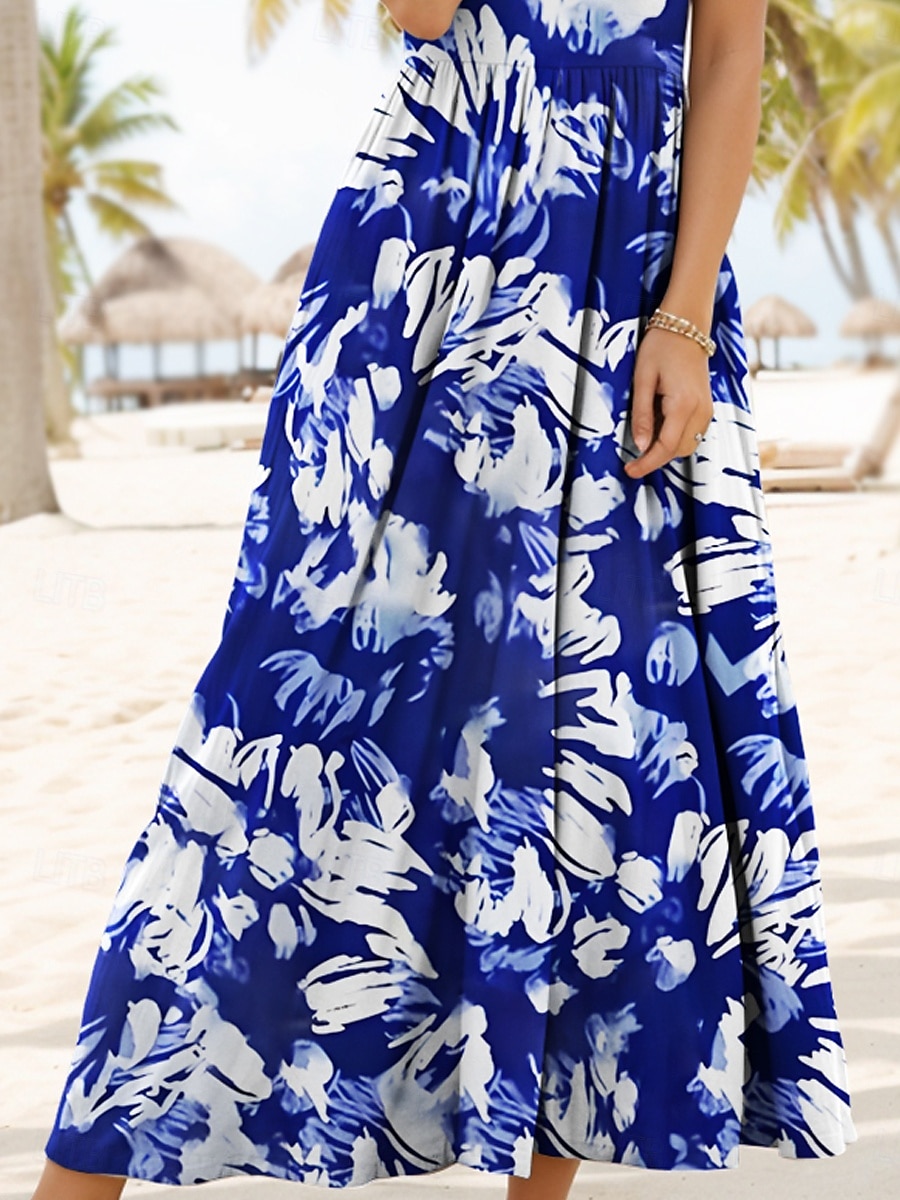Femmes Robe Midi Robe d'Été Robe trapèze Robe à épaules dénudées Vacances Occasionnel Coupe Ample Fleuri Graphique Abstrait Sans manches Col en U Jaune Rouge Bleu Violet Été Printemps de 2025 ? $35.99 –P3