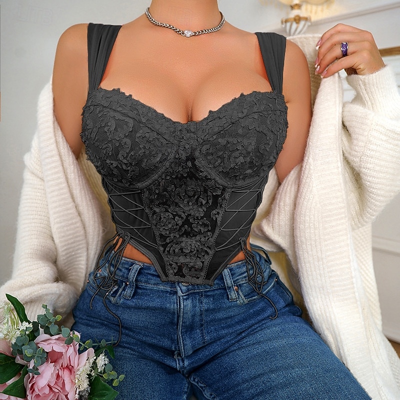 Slim Fit Korsetti Lyhyt toppi Bustier Naamiaispuku Naisten Naamiaiset Juhlat Aikuisten Toppi Korsetti 2026 - $22.99 –P17