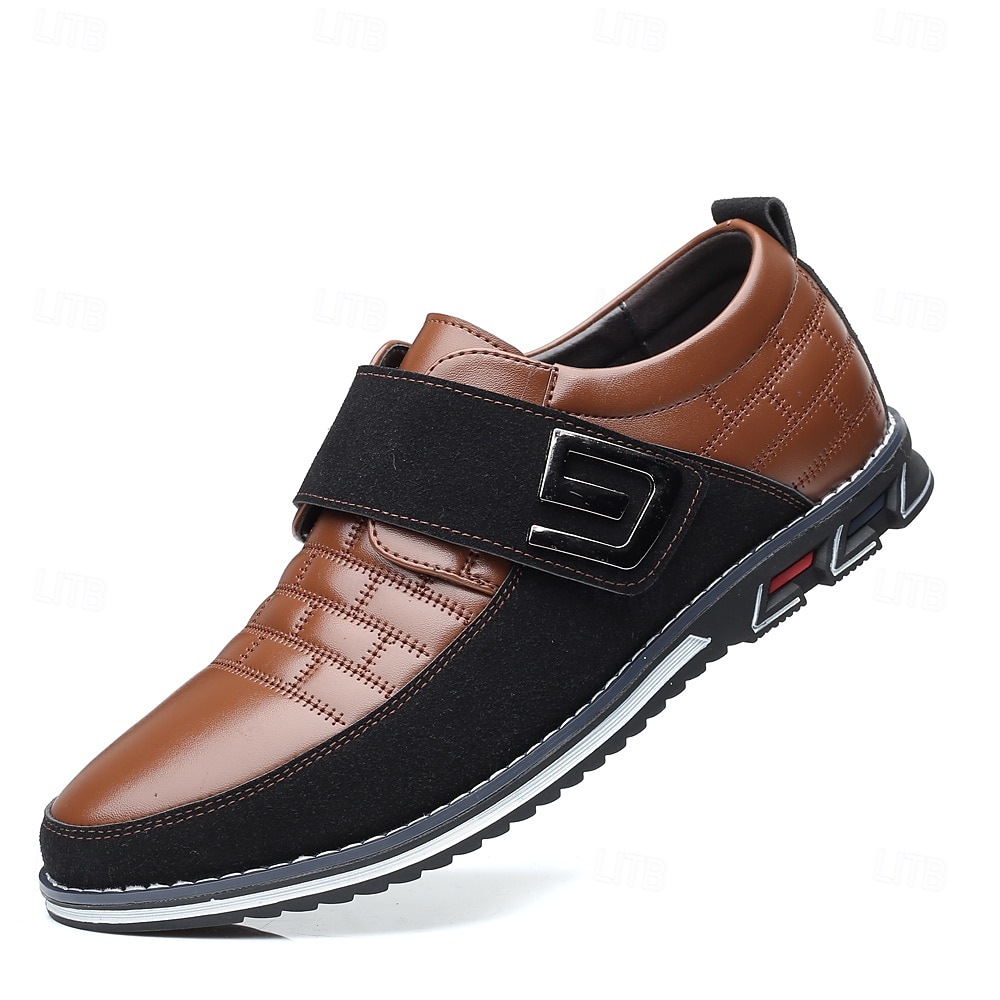 bruna slip-on sneakers för män med kardborreband – trendiga skor för vardagskläder och aktiv livsstil 2025 - $42.99 –P2