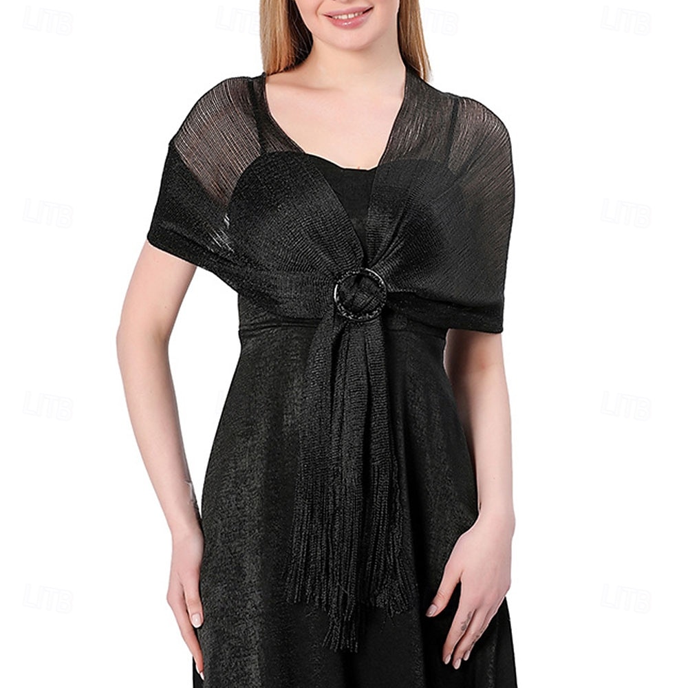 Châle élégant de protection solaire sans manches en polyester pour femmes avec couleur unie pour le mariage en été de 2025 ? $20.99 –P2