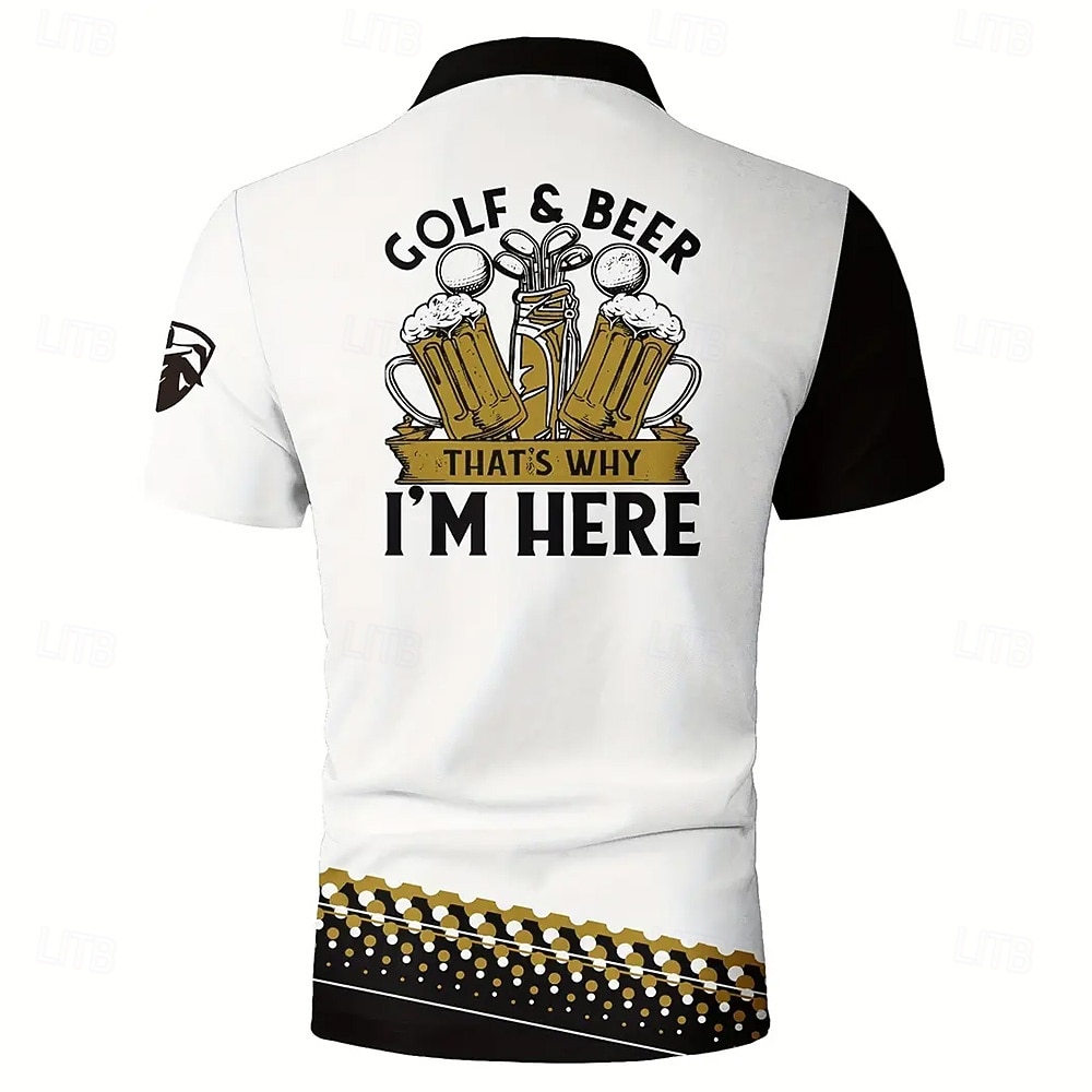 Bărbați Grafic Polo cu fermoar Manșon scurt Răsfrânt Modern Casual / Sport Sporturi & Exterior Îmbrăcăminte Atletică Casul / Zilnic Imprimare 3D Vară Negru / Alb 2026 - $22.99 –P3