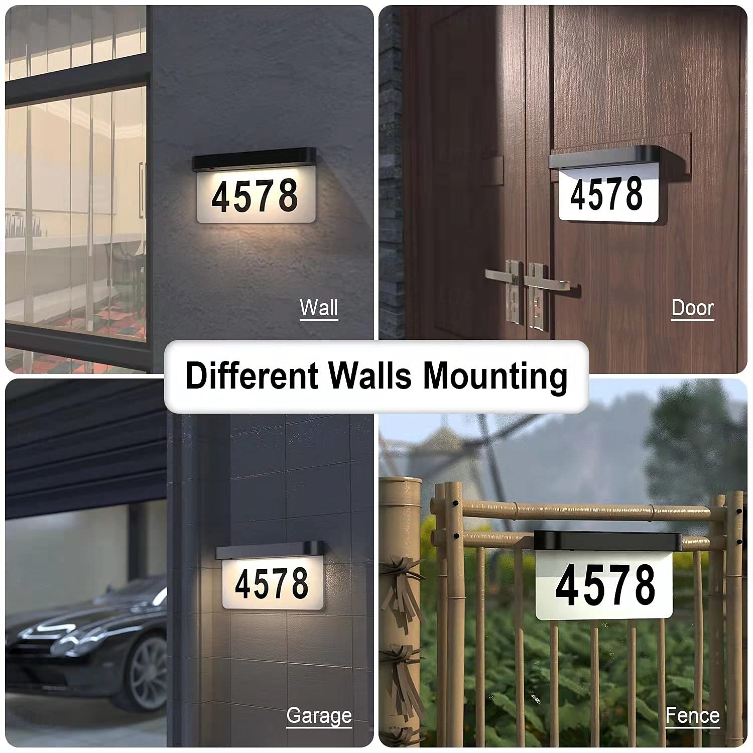 1 Pc Outdoor Solar Door Adress Lights IP44 Waterproof Warm Light White Light Street Sign Lamp Courtyard Street Corridor Lighting Wall Lights House Number Lights 2025 - $32.99 –P6