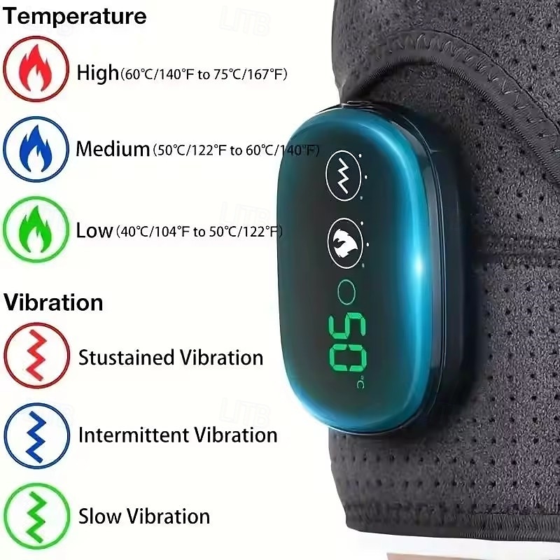 Draadloze verwarmde schouderomslag met vibratiemassage en elektrische verwarmingspads voor verlichting van schouderpijn​ 2025 - $95.99 –P4