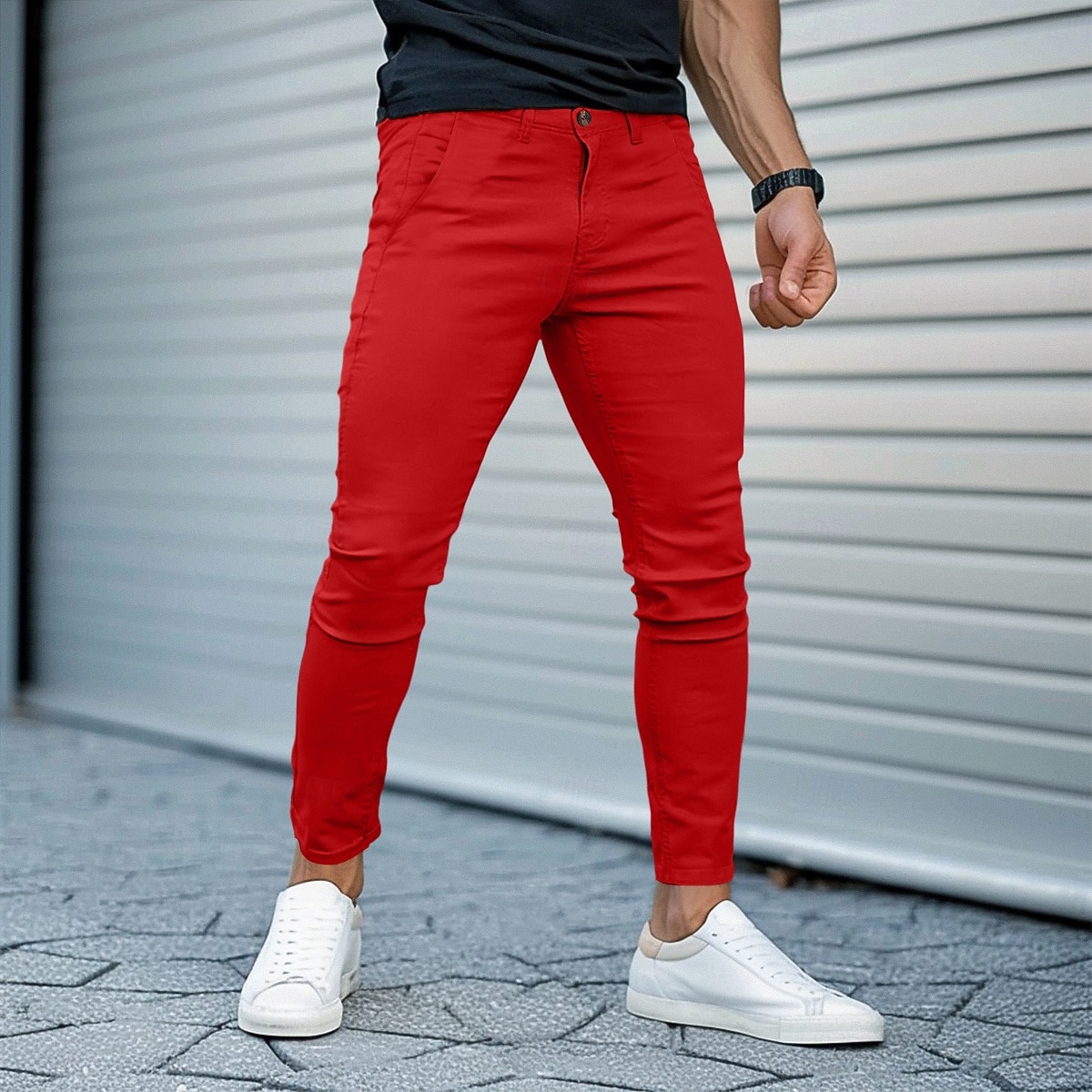 Herren Hose Chinos Sommerhose Freizeithose Fronttasche Einfach Komfort Atmungsaktiv Lässig Täglich Ferien Urlaub Mode Kürbis Schwarz 2026 - $29.99 –P9