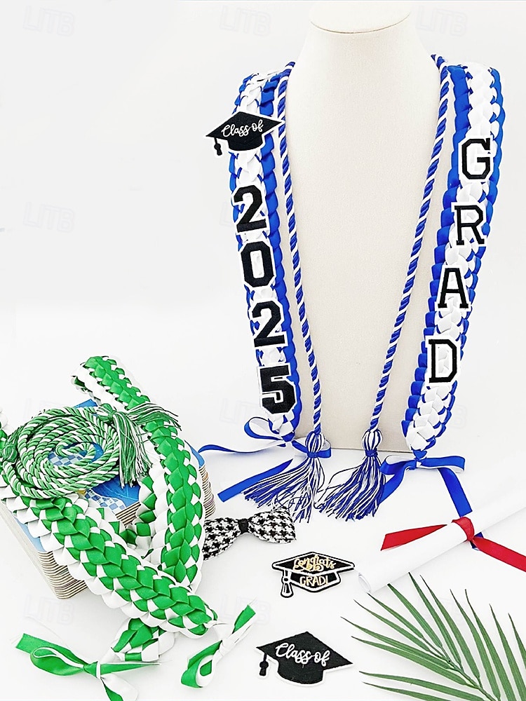 Class of 2025 Graduation Honor Cord 2-Piece Set – Braided purple, gold and black graduation cape with tassel and cap design for high school and college seniors 2025 - $14.99 –P8