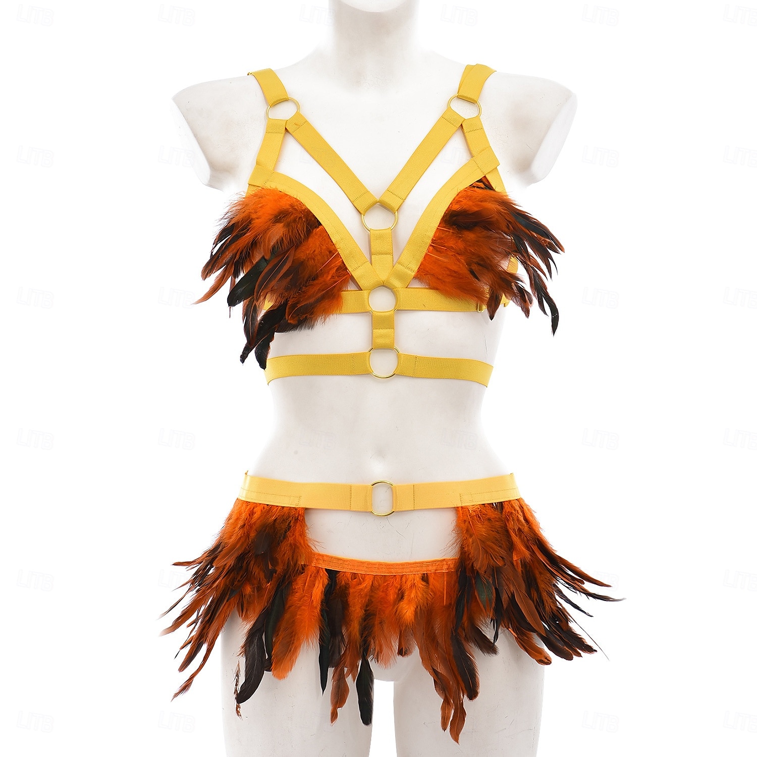 Húzza királynő Halloween Felszerelések Alsónemű Feather Bralette Büszkeség Szivárvány Szexi jelmez Felnőttek Női Mindszentek napja Farsang Pride Parade Büszkeség hónapja Egyszerű Halloween jelmezek 2025 - $30.99 –P7
