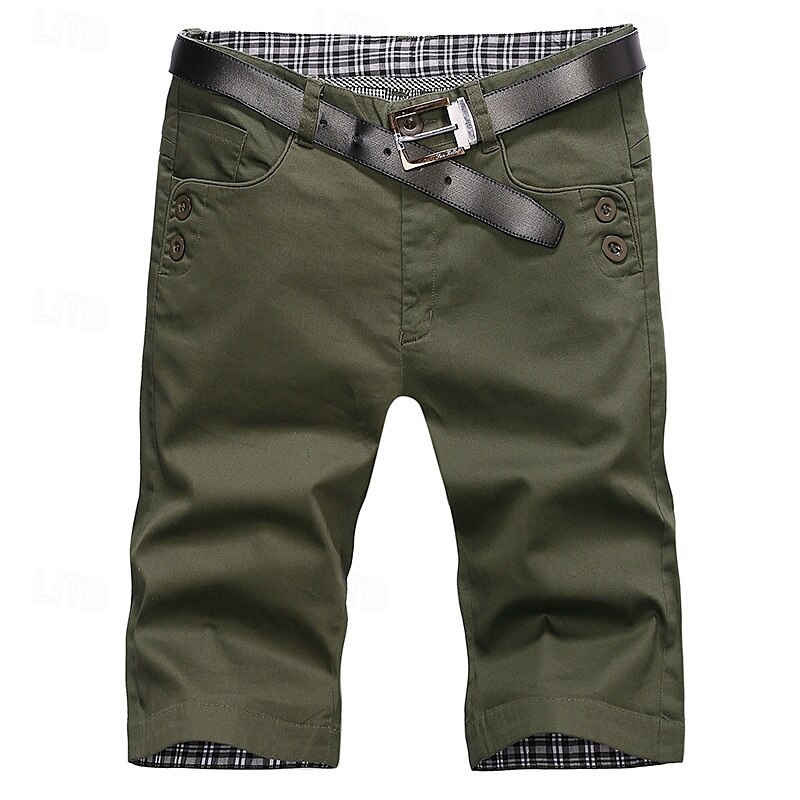 Men's Dress Shorts Work Shorts Golf Shorts Pocket Plain Comfort Breathable Knee Length Outdoor Business Sports Casual Black Wine 2025 - $20.99 –P6