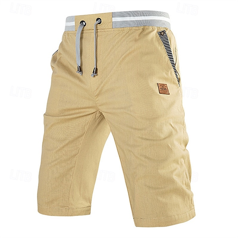 Homens Shorts sociais Burmuda Shorts Shorts de trabalho Bolsos Com Cordão Tecido Conforto Respirável Comprimento do joelho Ao ar livre O negócio Moda Casual Preto Azul de 2025 por $25.99 –P13