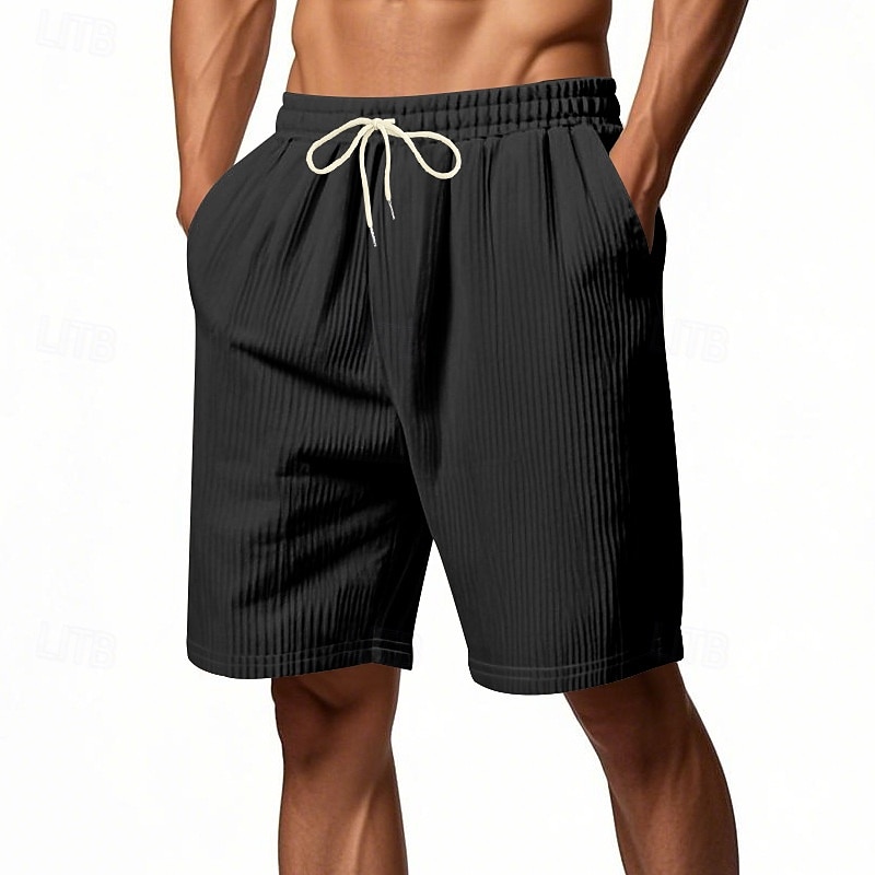 Hombre Pantalón corto Pantalones cortos de verano Pantalones cortos de playa Pantalones cortos casuales Bolsillo Correa Cintura elástica Plano Comodidad Transpirable Corto Exterior Vacaciones 2025 - $16.49 –P9