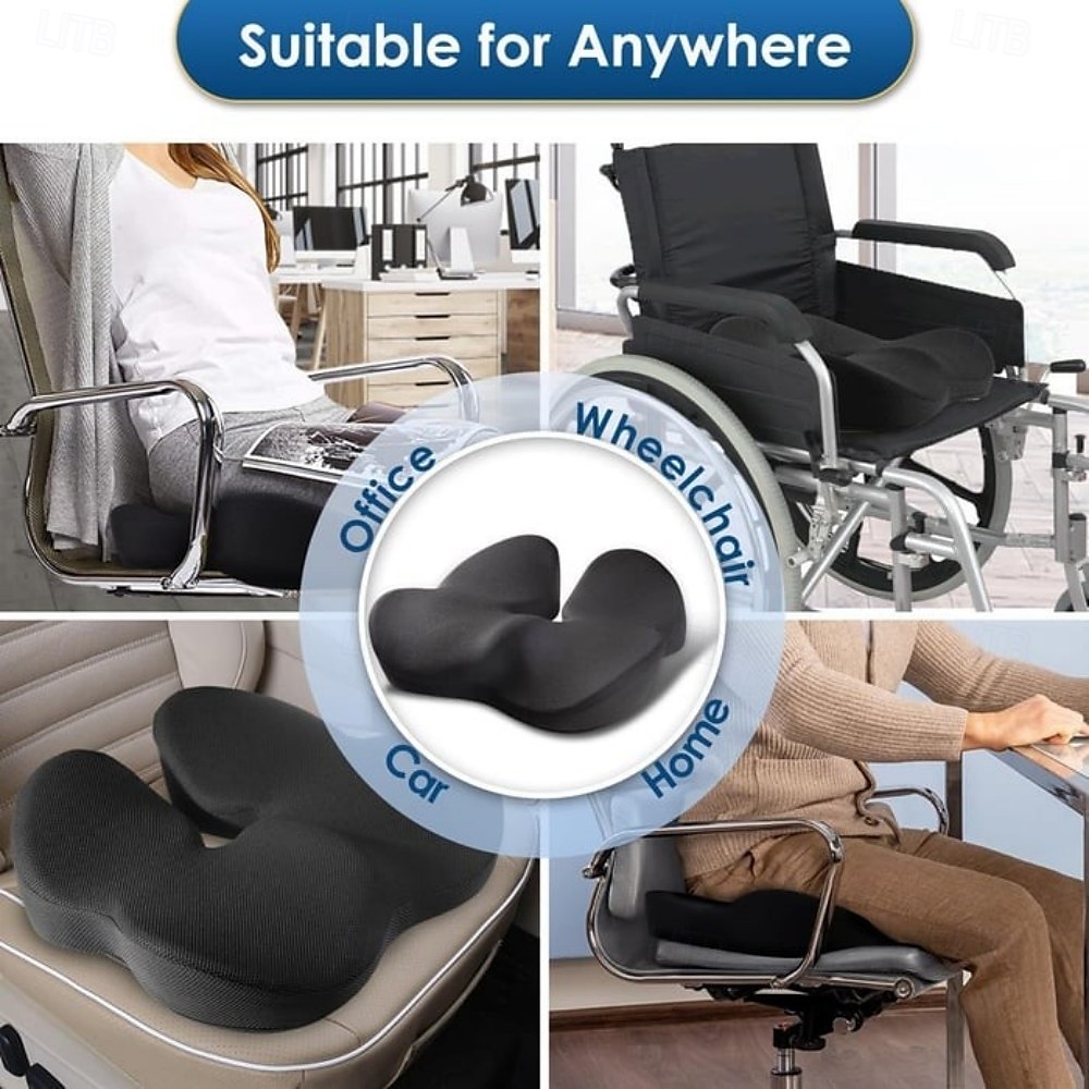 Ergonomic Memory Foam Seat Cushion, Extra Large Cushion for Office Chair, Pressure Relief Pillow Pad for Sciatica, Tailbone & Back Pain, Long Sitting Support 2025 - $39.99 –P2