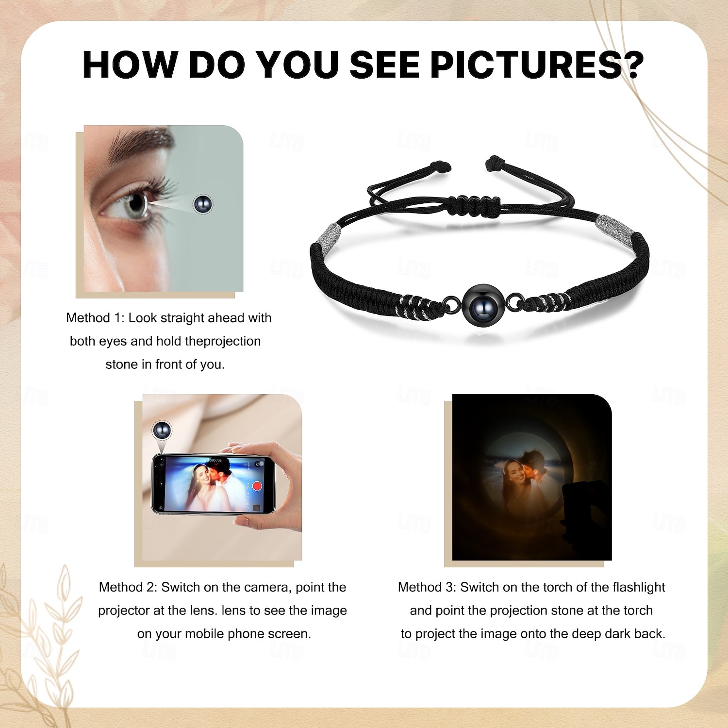 Personalized Photo Projection Bracelet with Braided Rope Custom Best Gift for Dad, Husband or Boyfriend, Light Projection Jewelry for Father's Day, Birthday, Anniversary, Christmas 2025 - $32.99 –P4