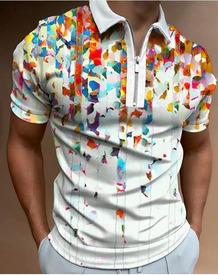 Homme Arc-en-ciel Polos Hawaïens Chemise de golf Manche Courte Polos Chemises à Col Occasionnel Tenue de plage Vêtements de vacances Vêtements tropicaux Tenues de fête Impression 3D Polo à fermeture de 2026 ? $23.99 –P6