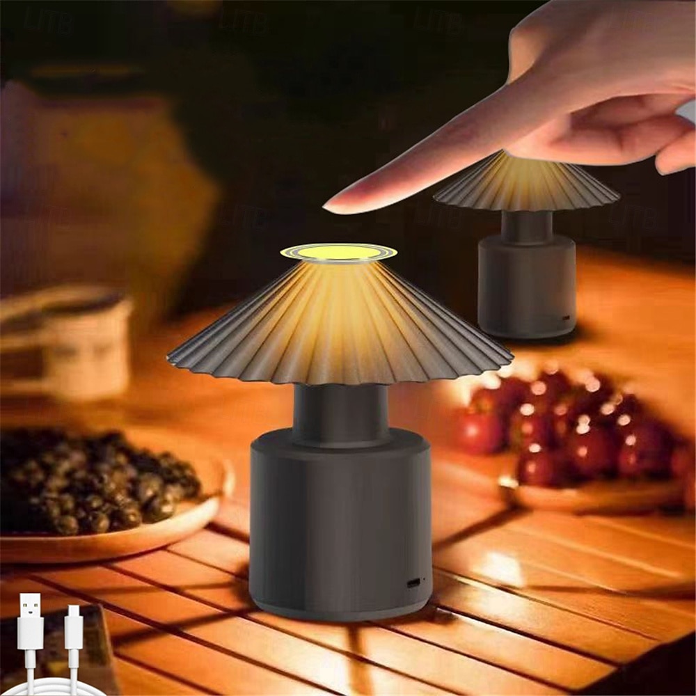 skrivebordslampe berøringsbryter nattlys kreativ skrivebordslampe romantisk soverom nattbordslampe sovelys stue soverom belysning usb-lading 1 stk. 2025 - $61.99 –P1