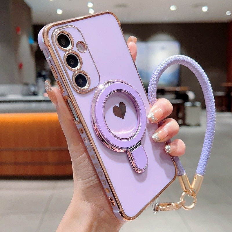 Phone Case For Samsung Galaxy S21 FE S21 A14 A34 A53 A33 A23 A13 Back Cover with Wrist Strap Shockproof Retro TPU Plating 2025 - $22.99 –P4