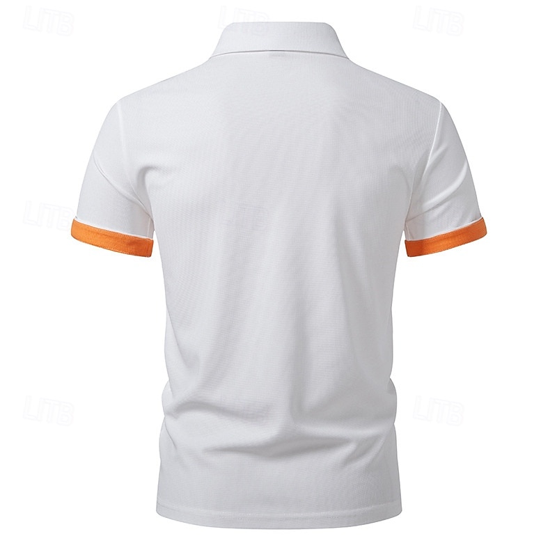 Per uomo Magliette Polo a Nido d'Ape Maglia da golf Lavoro Casuale Bavero Manica Corta Essenziale Moderno Blocco di colori Patchwork Bottoni Estate Vestibilità regolare Nero Bianco Blu marino Verde del 2025 a $18.99 –P4