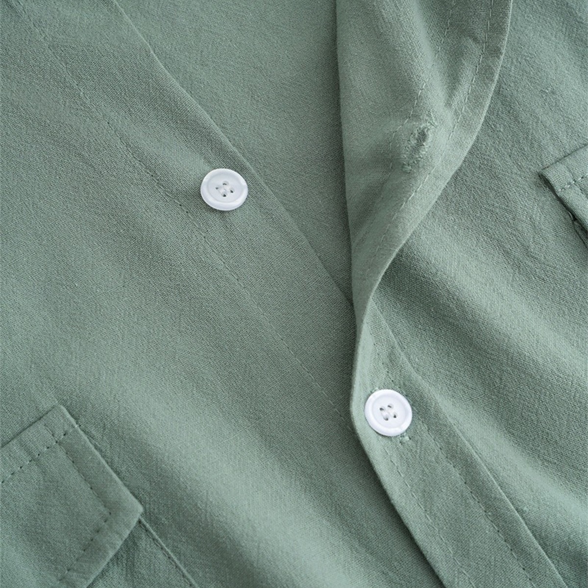 Voor heren Overhemd Linnen overhemd Zomer overhemd Strand Kleding Westers overhemd Overhemd met knopen Effen Kleur Vakantie Straat Wit Groen Khaki Licht Blauw Lange mouw Omgeslagen kraag Zomer Kleding 2025 - $25.99 –P9
