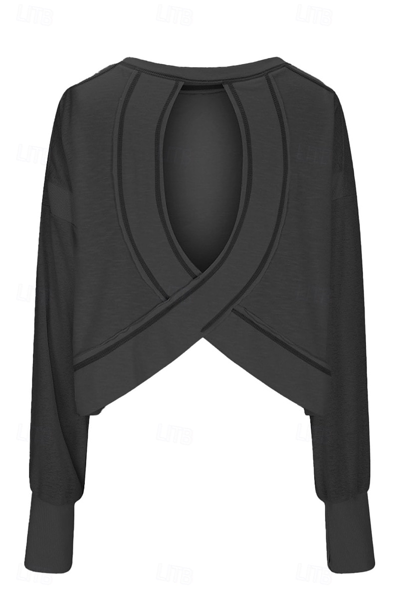 Damen Bluse Oberteil mit Ösen Einfach Modern Lässig Langarm Rundhalsausschnitt Normale Oberteile Täglich Ferien Ausgehen Ausschnitt Weiß Dunkelgray Aprikose Sommer 2025 - $28.99 –P4