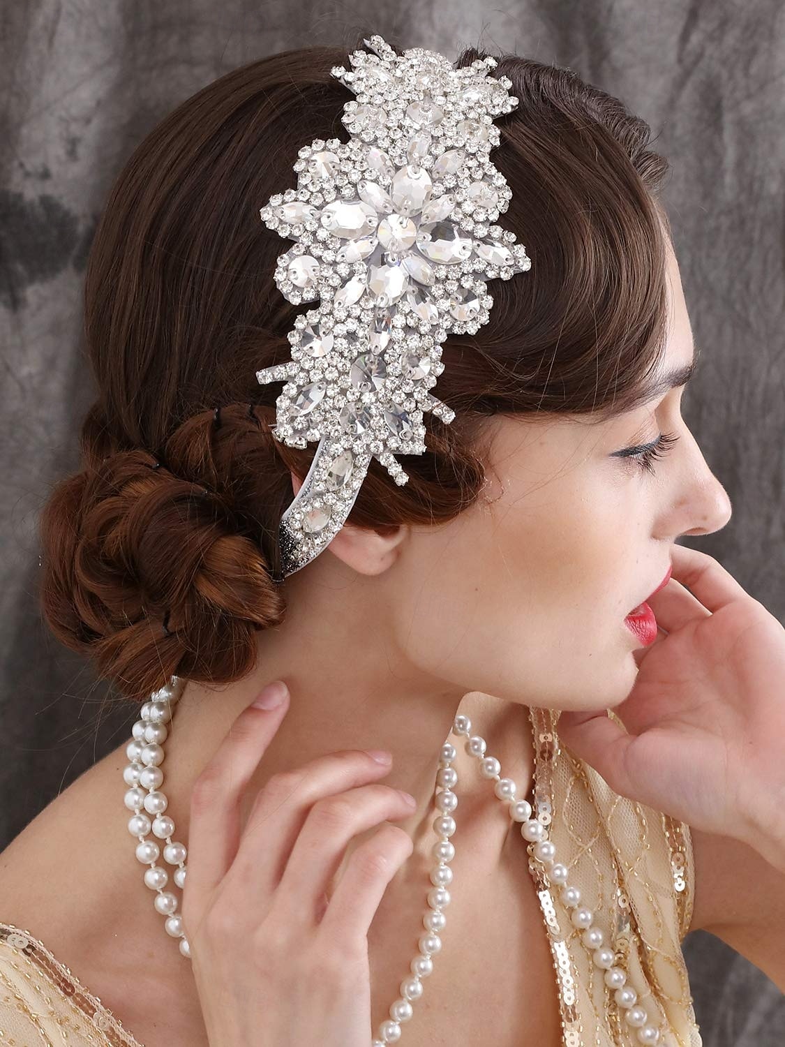1920-as évek A nagy Gatsby Flapper fejpánt Gyöngyös karkötő Fülbevaló A nagy Gatsby Toll Retro Csillogó glitter Kristály / Strassz Női Farsang Valentin nap Álarcos mulatság Party estélyi viselet 2025 - $21.99 –P4