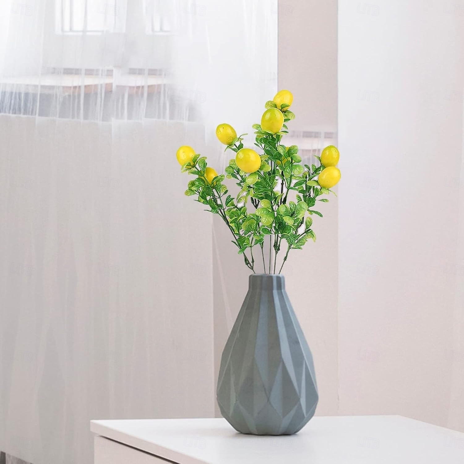 3szt. sztucznych gałązek cytryny po 7 widelców każda, sztuczne łodygi owoców do letniej dekoracji domu, sztuczna roślina cytrynowa do centralnych elementów stołu kuchennego, dekoracja domu wiejskiego 2026 - $11.99 –P3