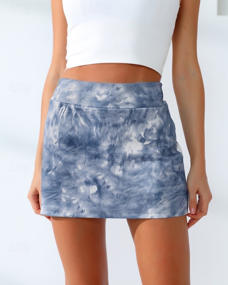 Γυναικεία Δετοβαμένο Casual φούστα Φούστες τένις με σορτς Στάμπα Γρήγορο Στέγνωμα Τέννις Γκολφ Μπάντμιντον Ελλειψη Μπλε Ρούχα τένις 2026 - $16.49 –P2