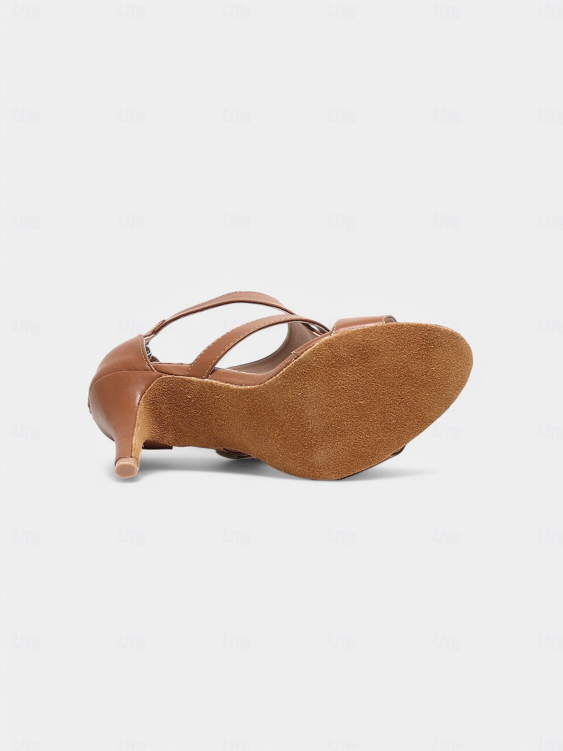 Damen-Latein-Tanzschuhe mit braunem Schnallenriemen und hohem Absatz und Wildledersohle – stilvolle offene Tango- und Gesellschaftsschuhe für Wettbewerbe und Veranstaltungen 2025 - $64.99 –P5