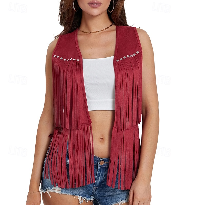 Women's Blouse Plain Active Modern Sleeveless V Neck Regular Tops Daily Holiday Fringe Black White Yellow Army Green Red Summer 2025 - $21.99 –P11