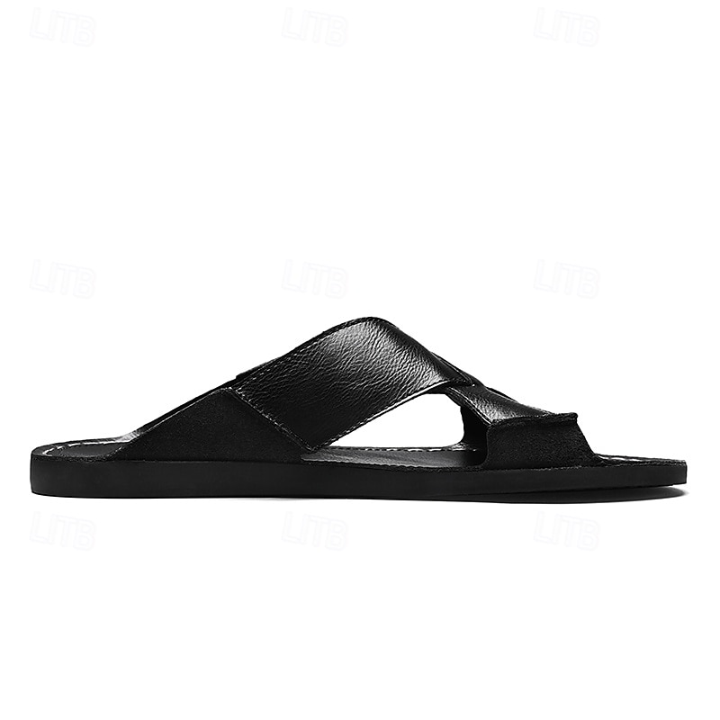 Braune Herren-Sandalen mit Kreuzriemen aus Kunstleder – bequeme Schlupfsandalen mit hochwertiger Lederkonstruktion und verstellbarer Passform, ideal für entspannten Sommerlook und Outdoor-Abenteuer 2025 - $42.99 –P12