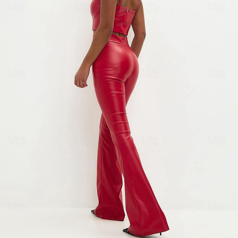 Retro / vintage Anii 1970 Pantaloni Bell Bottoms Pantaloni din PU Pantaloni evazați Disc Costume de fancy Pentru femei Halloween Carnaval Parada Mândriei Luna Mândriei Adulți Pantaloni 2026 - $26.99 –P2