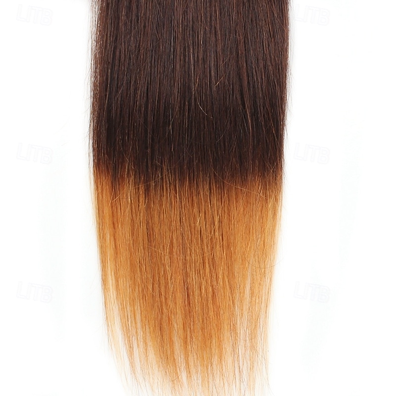 1 paczka prawdziwych ludzkich włosów tricolor t1b/4/27# proste ludzkie włosy 14-24 cali 2025 - $69.99 –P4