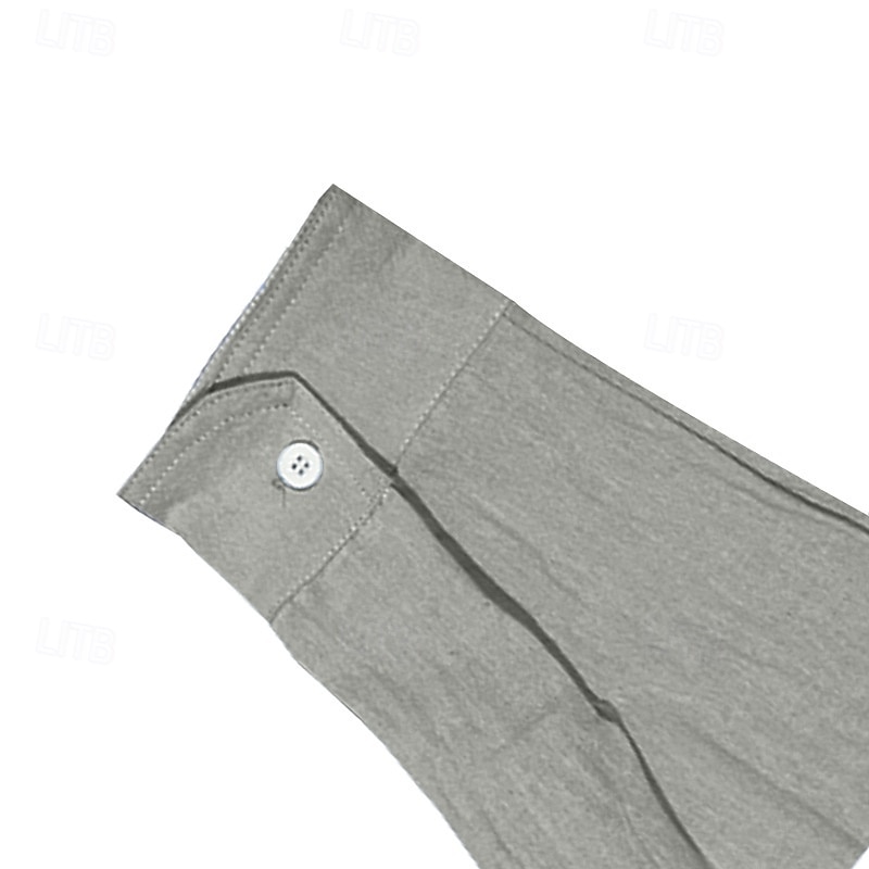 Per uomo Camicia di cotone Nero Bianco Kaki Grigio scuro Azzurro Manica Lunga Semplice Bavero Vacanza Casual Quotidiano Abbigliamento 100% Cotone Moda Casual Confortevole del 2025 a $27.99 –P6