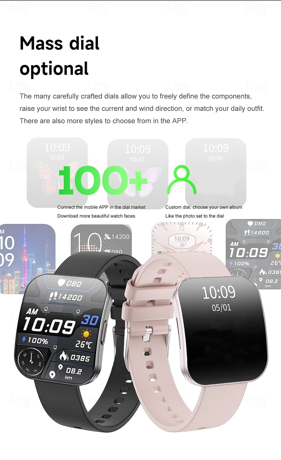 696 U17 Smart Watch 1.85" Fitness Watch Bluetooth Pedometer Call Sleep Reminder IPX0 Waterproof Compatible with iOS Android 40mm Case 2025 - $56.99 –P11