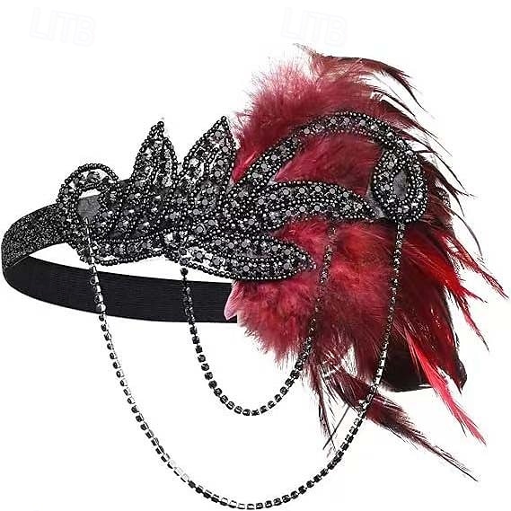 1920-as évek A nagy Gatsby Flapper fejpánt A nagy Gatsby Toll Retro Csillogó glitter Kristály / Strassz Jelmez Női Farsang Álarcos mulatság Április bolondja Party estélyi viselet Álarcos mulatság 2025 - $23.99 –P10