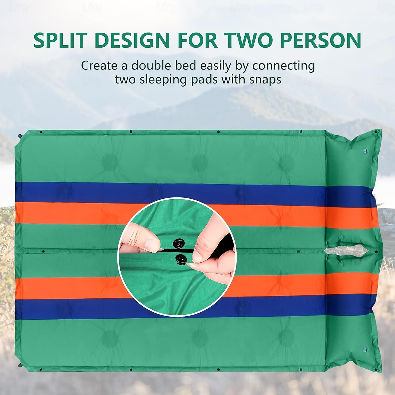 Sleeping Pad for Camping, Lightweight Memory Foam Camping Mattress with Pillow, Self Inflating Camping Pad 3cm Thick Foam, Air Mattress Inflatable Sleeping Mat for Backpacking,Hiking 2025 - $29.99 –P4