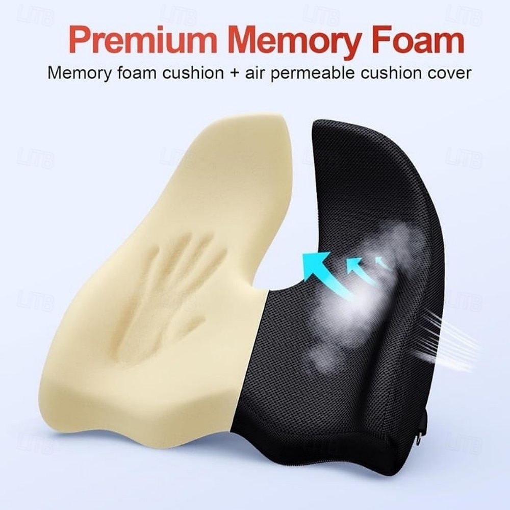 Ergonomic Memory Foam Seat Cushion, Extra Large Cushion for Office Chair, Pressure Relief Pillow Pad for Sciatica, Tailbone & Back Pain, Long Sitting Support 2025 - $39.99 –P6