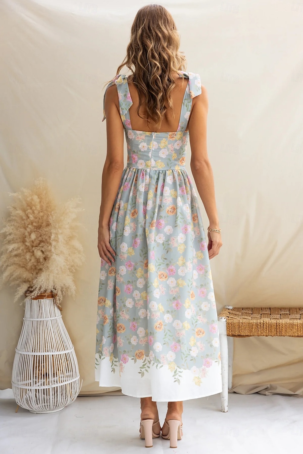 Retró 1950-es Rockabilly Maxi Ruhák Flare ruha Cottagecore Virágos Női Vakáció Hazaérkezés Buli és este Felnőttek Ruha Nyár 2025 - $35.99 –P7